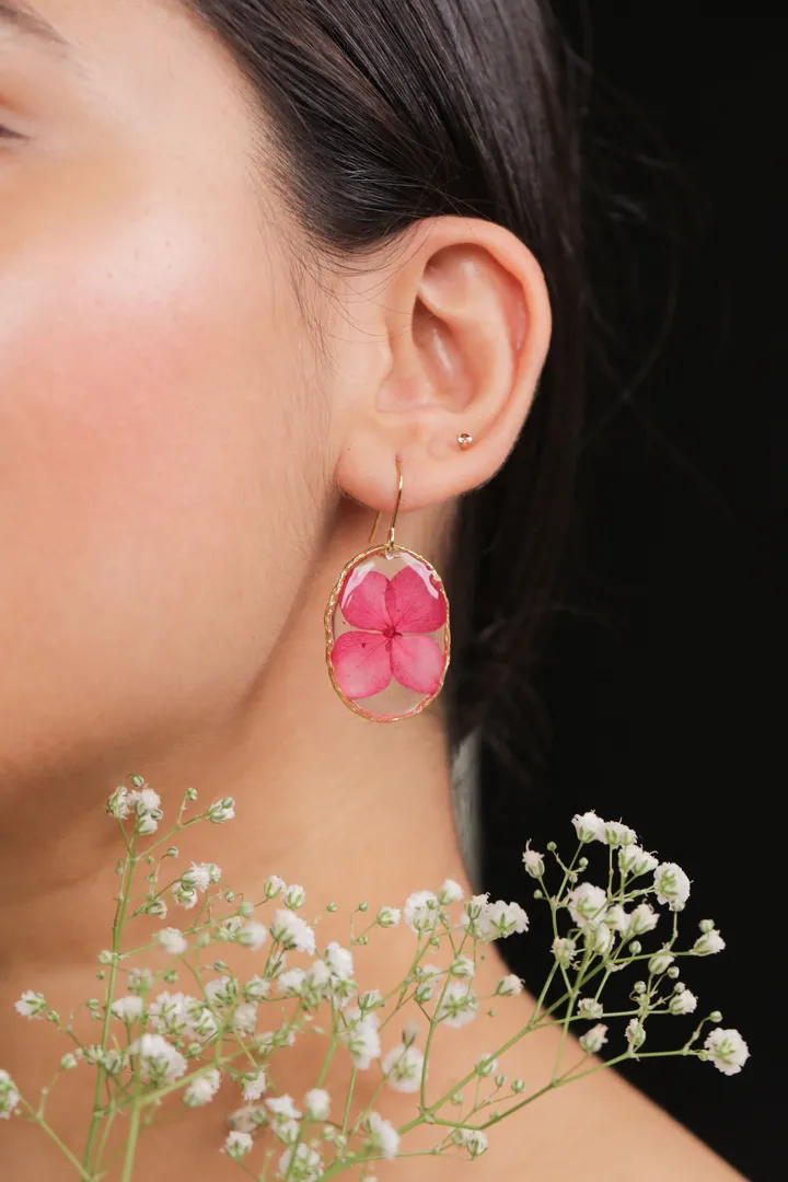 Pink Hydrangea Earrings for Collective Harmony