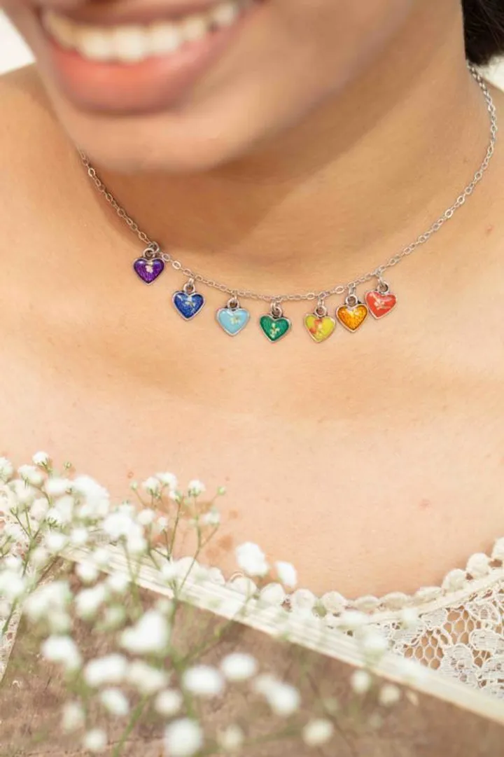 Rainbow Hearts Choker 