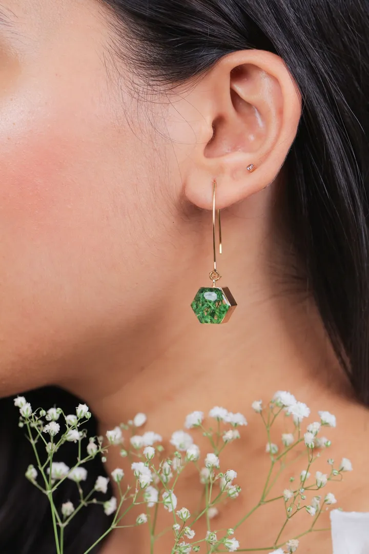 Green Moss Earrings for Renewal and Resilience