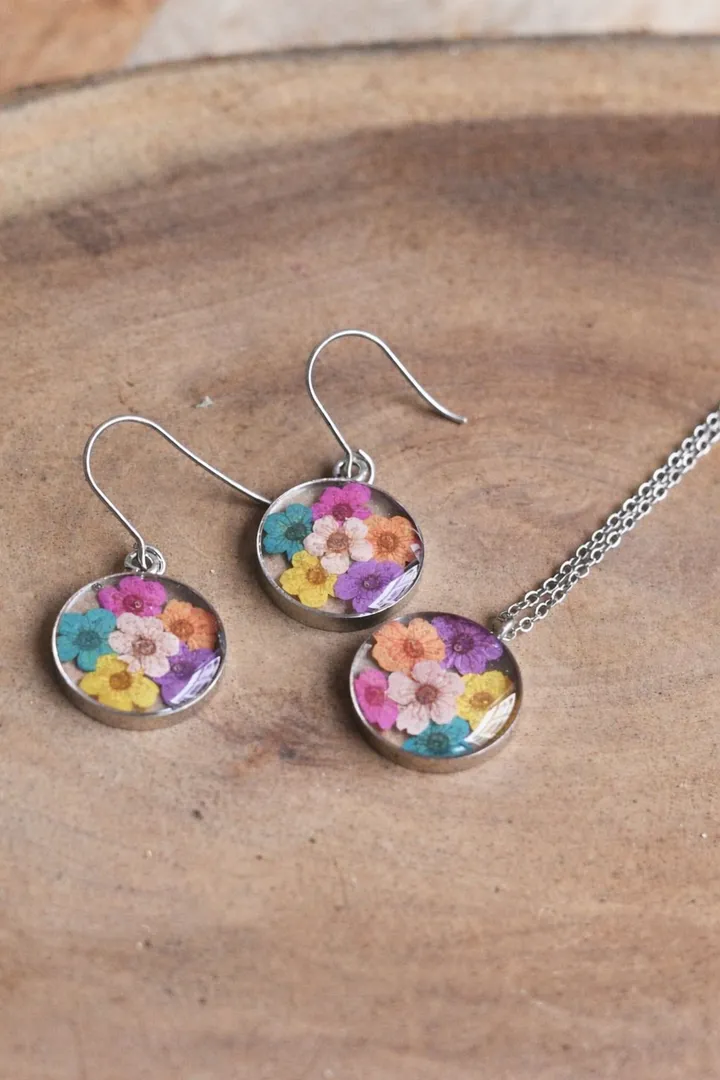 Dainty Wild flower Silver Set