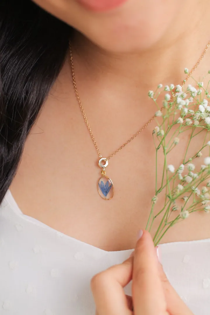 Cornflower Necklace for Anticipation